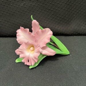 Lenox Pink Cattleya Orchid with Green Leaves